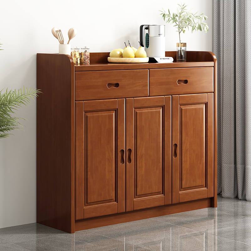 青木川 简约现代实木鞋柜家用进门口入户小户型两门三门四门阳台户外白色灰色大容量多层收纳储物柜鞋架高清大图