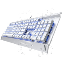 达尔优(dare-u)EK812水晶版有线游戏机械键盘笔记本台式电脑通用LOL吃鸡办公家用网吧104键白色青轴USB