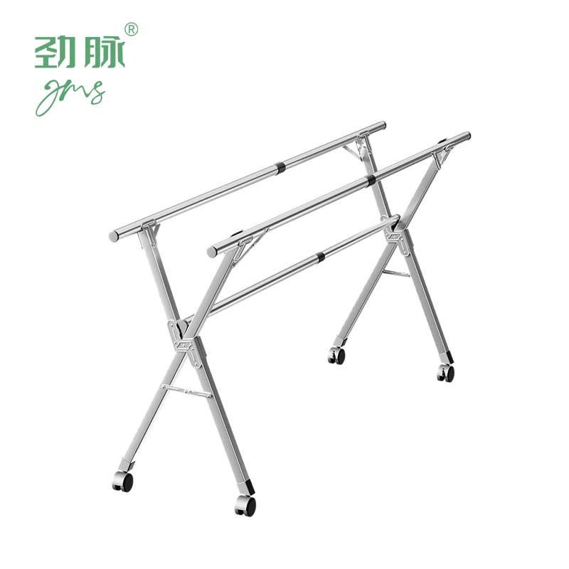 劲脉 折叠晾衣架 三杆方管2米加轮 个高清大图