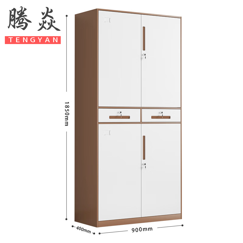 腾焱文件柜咖白铁二斗台