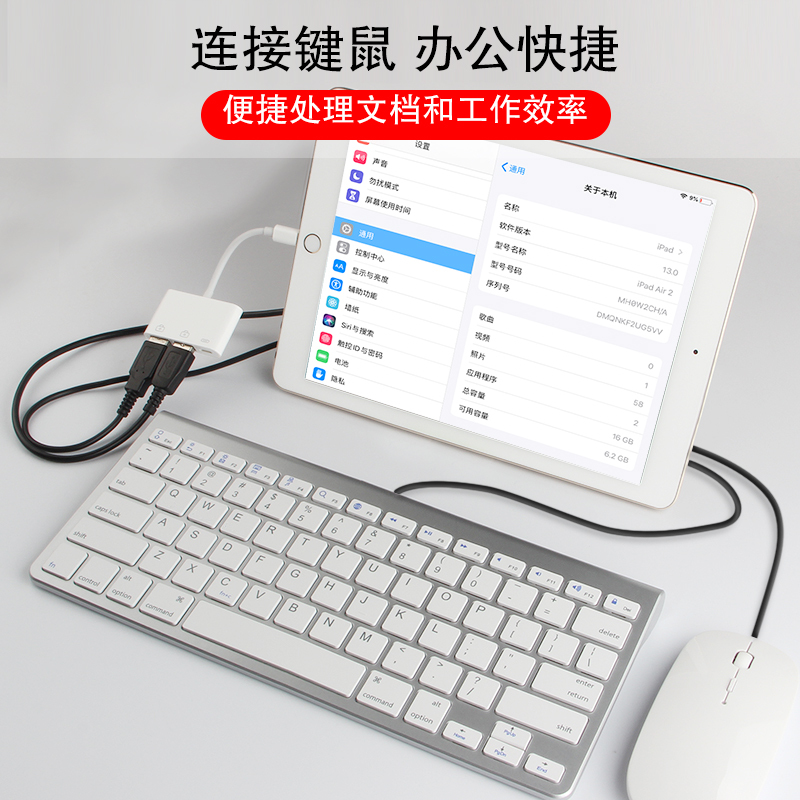 久宇 苹果iPad10.2英寸扩展坞苹果转接器iPad Air/Pro/mini拓展坞iPhone11手机OTG转接头