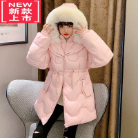 可莉允女童冬装棉衣2022新款中大童洋气女孩派克服冬季中长款加厚棉服潮