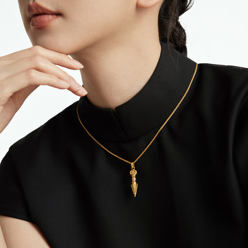 周大福金刚杵金刚橛金刚铃足金黄金钻石吊坠多款ERU181-ERU184送女友礼物高清大图