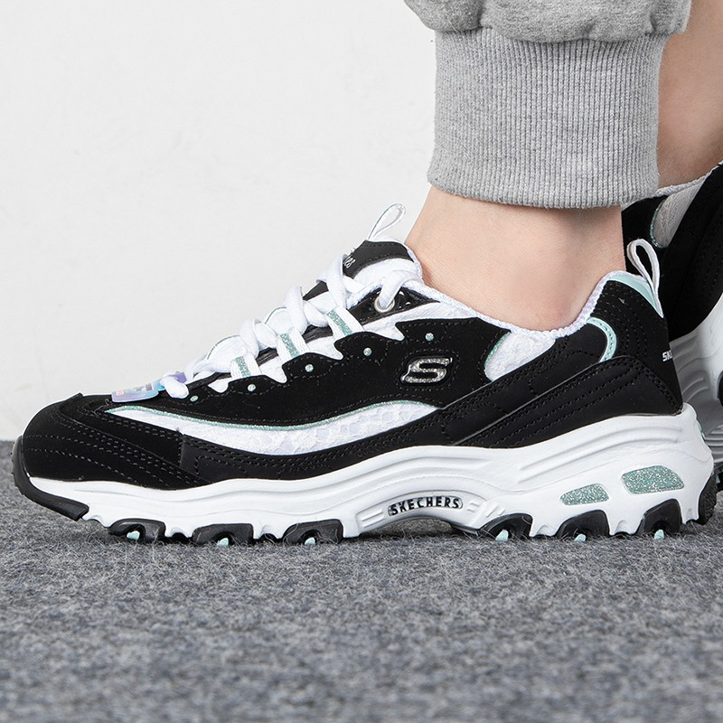 斯凯奇skechers女鞋2023秋季新款运动鞋时尚潮流休闲鞋复古厚底熊猫鞋