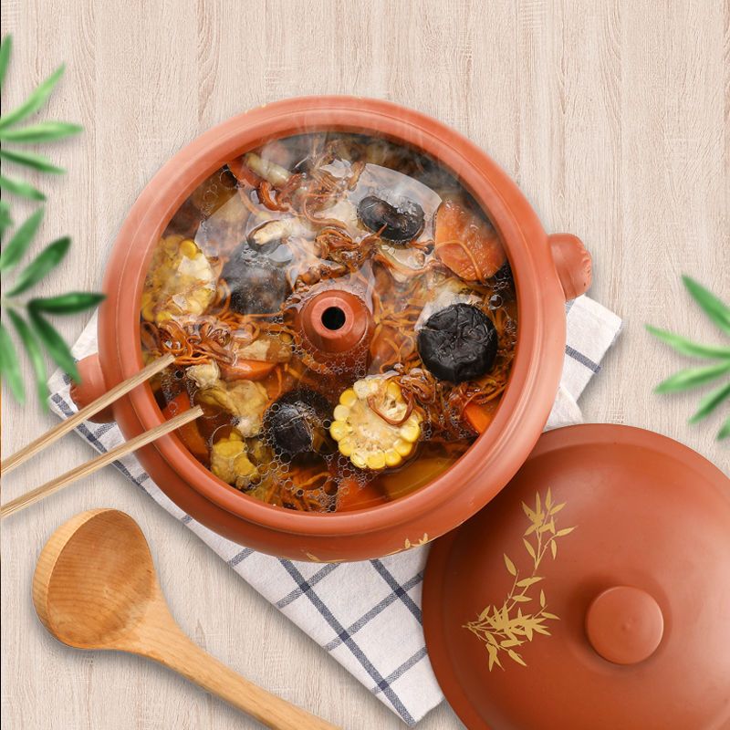 汽锅鸡汽锅家用陶瓷加厚云南建水商烘焙精灵用紫陶小气锅炖锅带盖4号