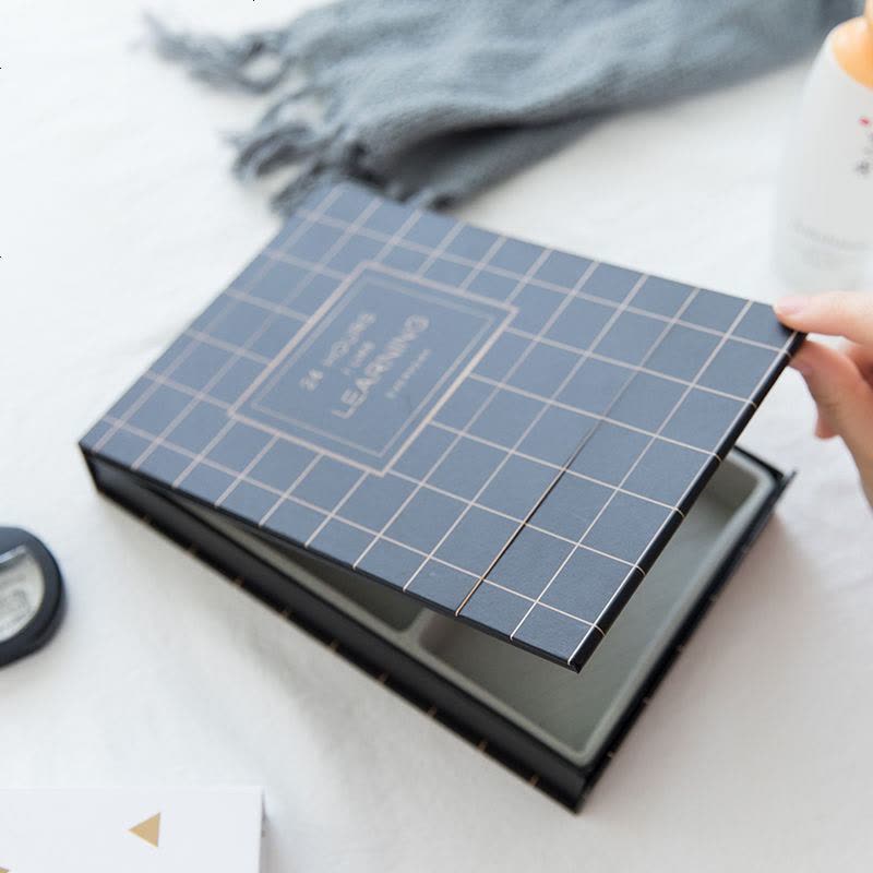 日系可爱少女收纳整理桌面化妆镜加厚化妆品收纳盒单面镜折叠镜子 白色 单个菠萝图片