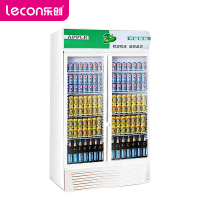 乐创（lecon）展示柜冷藏饮料柜商用立式冰柜冰箱冷柜保鲜柜 【双门绿白色】 【风冷下压缩机】