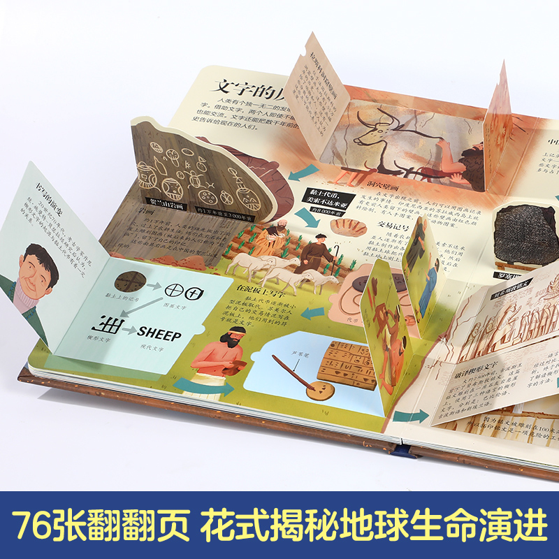 揭秘第七辑套装3册[点读版] [正版] 点读版揭秘翻翻书系列第七辑5-6-7-8-9岁儿童立体书3D科普百科书揭秘启蒙认