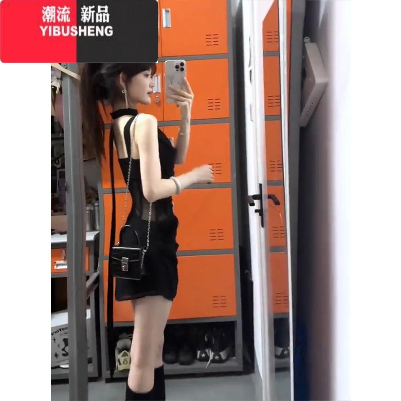YIBUSHENG法式气质吊带连衣裙女季纯欲性感辣妹包臀裙收腰显瘦小个子短欲高清大图