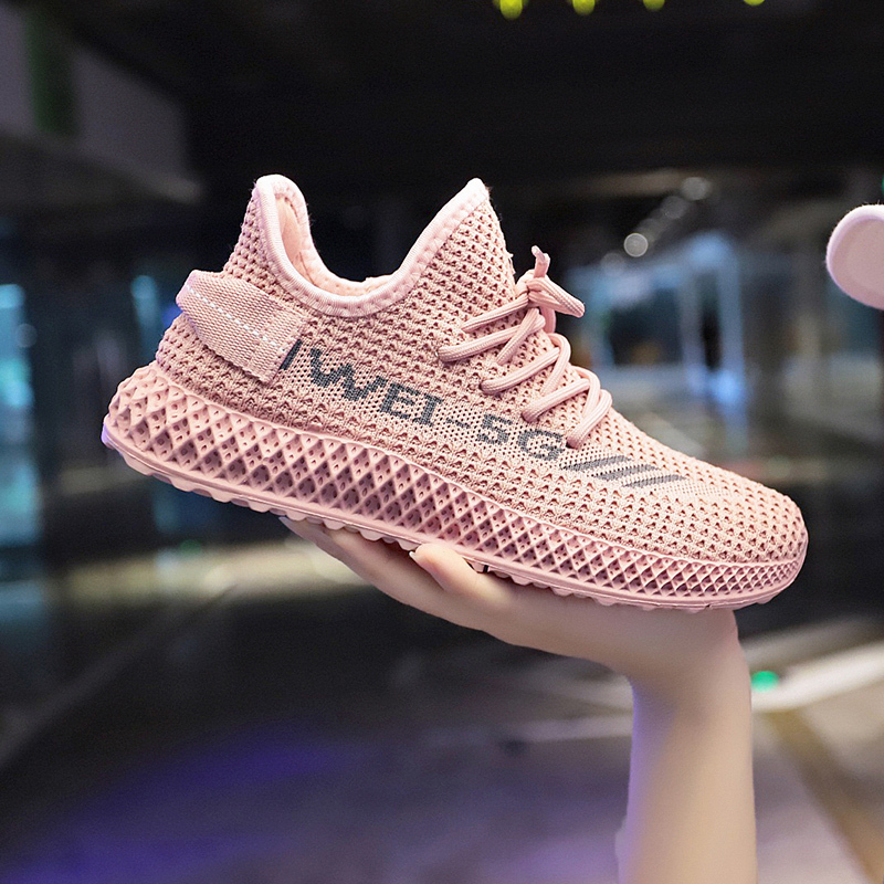 夏季女鞋飞织网面韩版时尚百搭休闲鞋