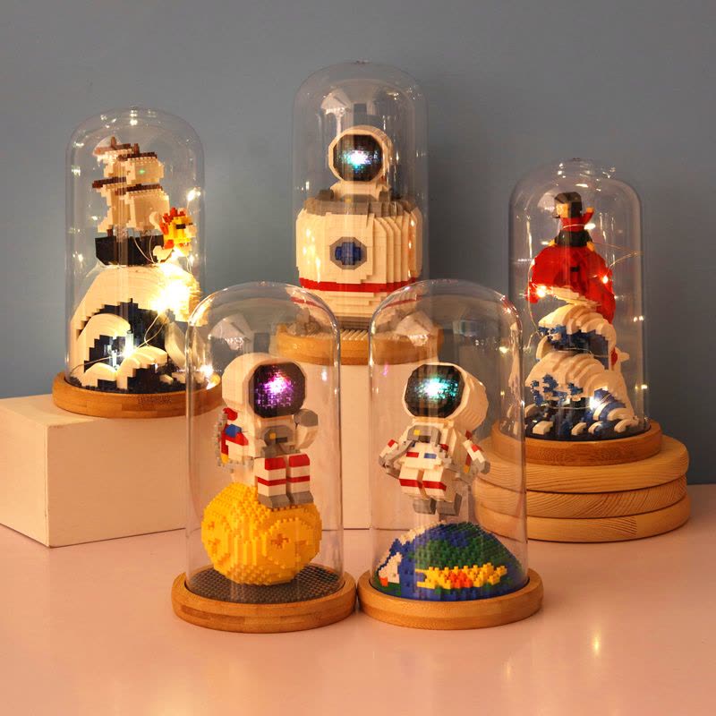 韩国ins创意 粉色城堡生日蛋糕微颗粒积木拼插玩具送女孩早教生日礼物拼装积木图片