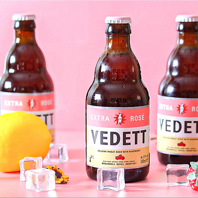 白熊啤酒(VEDETT) 白熊玫瑰红果啤 330ml*24瓶 比利时进口果味啤酒高清大图