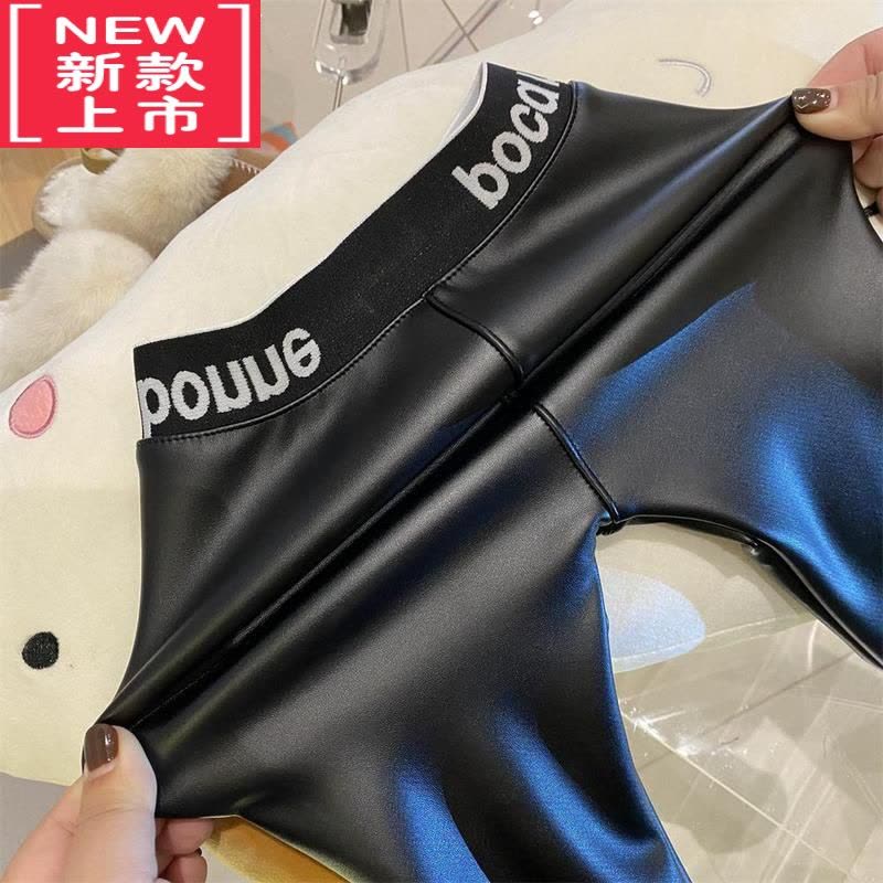 可莉允中大童字母一体加绒保暖铅笔裤2022新款秋冬装韩版女童皮裤子潮保暖裤图片