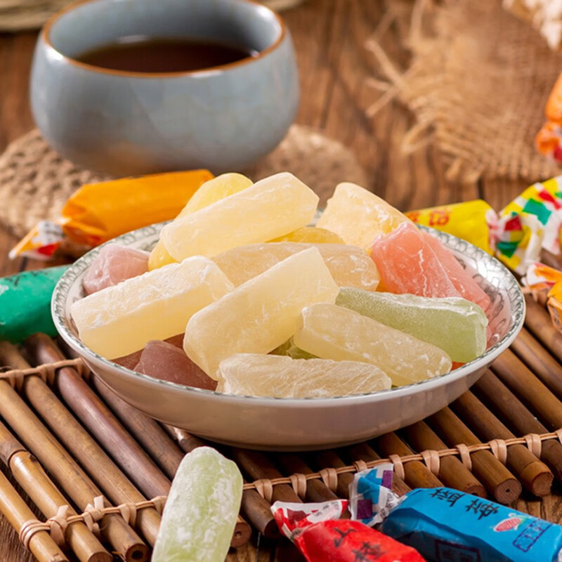 刻凡高粱饴软糖混合口味拉丝山东特产怀旧年货糖果200g3袋