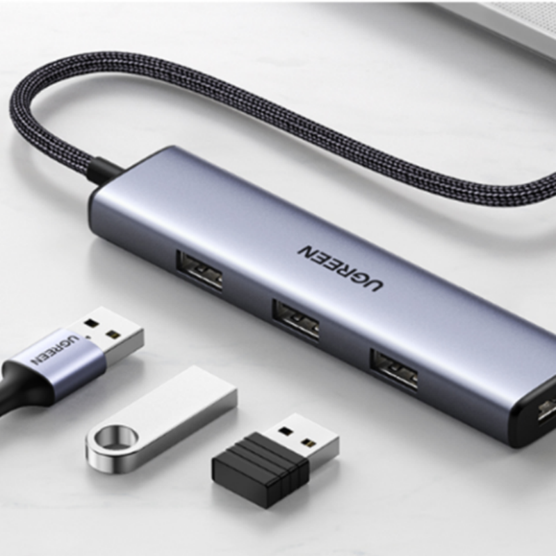 绿联USB 3.0 4口集线器 深空灰 CM473