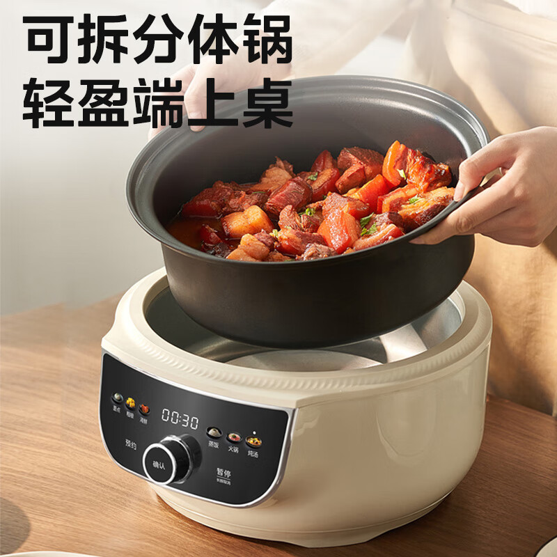 美的(Midea)电蒸锅电煮锅电火锅多用途锅家用蒸包子锅电锅三层14.5L大容量分体式底锅可拆洗 MZ-ZGC2852C高清大图