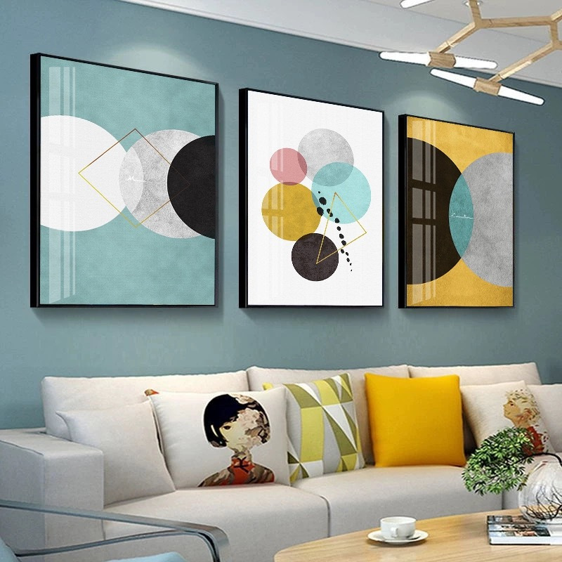 玖福壁饰玖福 Jiufu 家居饰品北欧风格沙发背景墙壁画壁饰现代卧室餐厅玄关画客房摆件挂画三联客厅装饰画雪树鹿