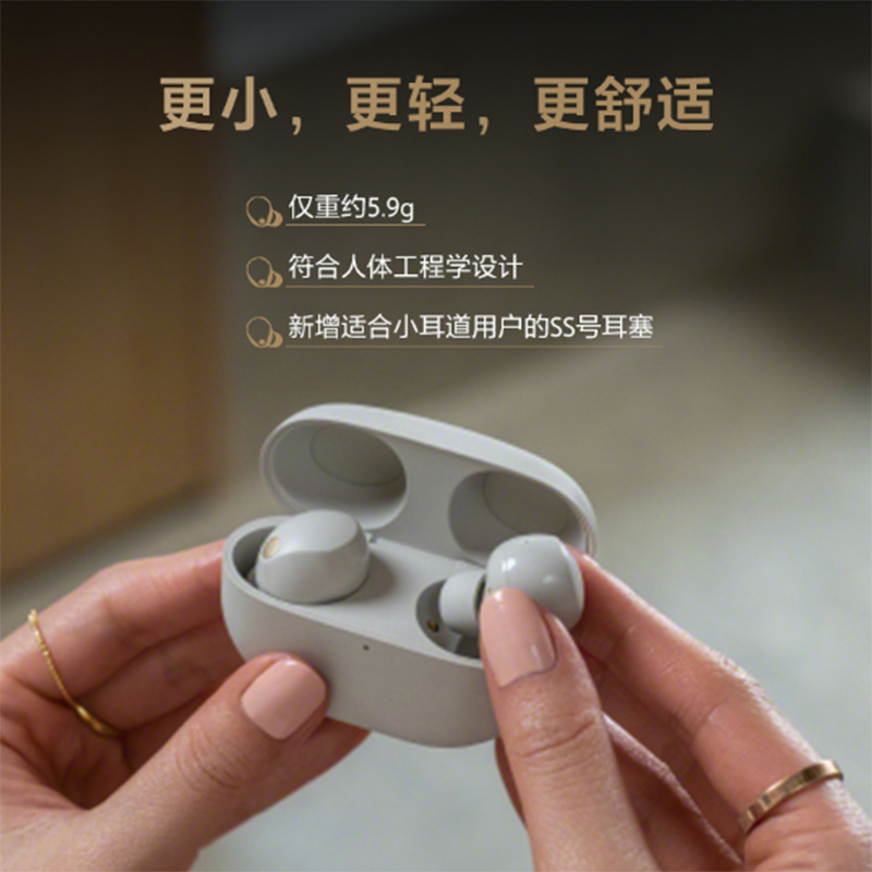 Sony/索尼 WF-1000XM5双芯降噪旗舰真无线耳机 铂金银色 降噪豆5 WF-1000XM4升级版高清大图