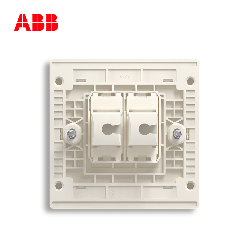 ABB开关插座无框轩致雅典白墙壁86型插座面板电话电脑插座AF323