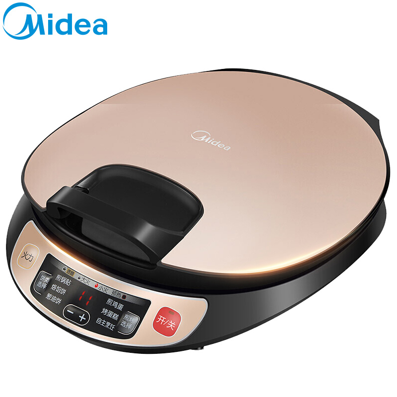 美的(Midea) 煎烤机 JSN30T 聚能烤盘电饼铛 不粘涂层 双面悬浮加热 煎烤机 烤饼机