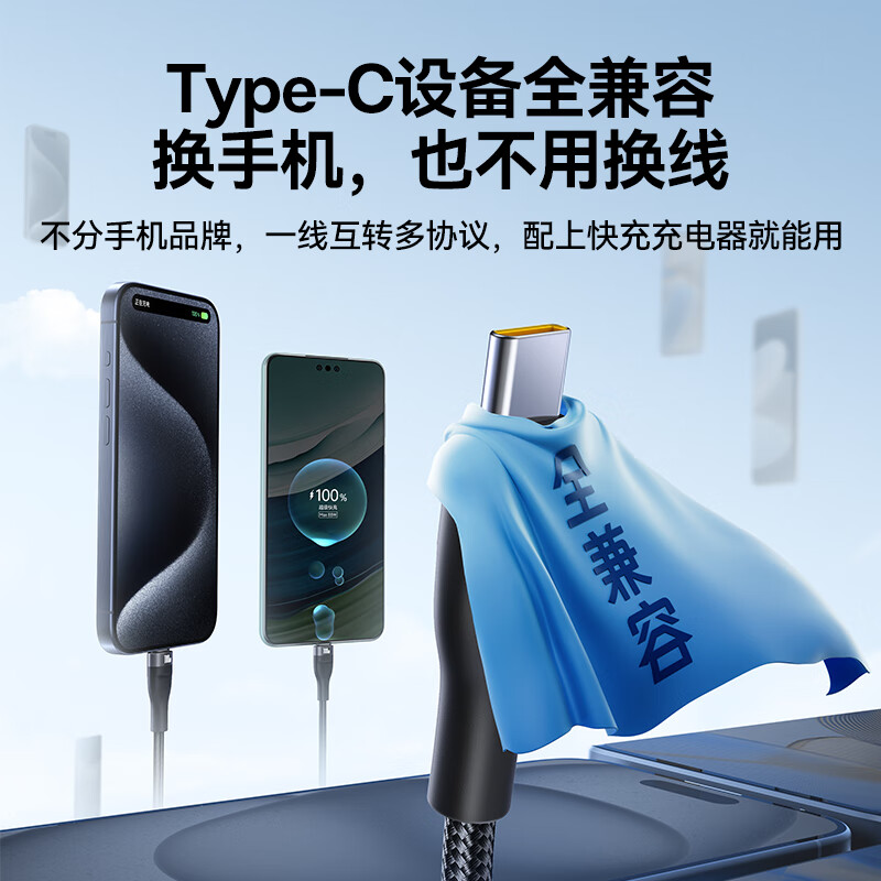 倍思苹果15充电线倍思苹果15充电线Type-C数适用华为荣耀6A线USB快充iphone15ProMax手机连接线2米高清大图