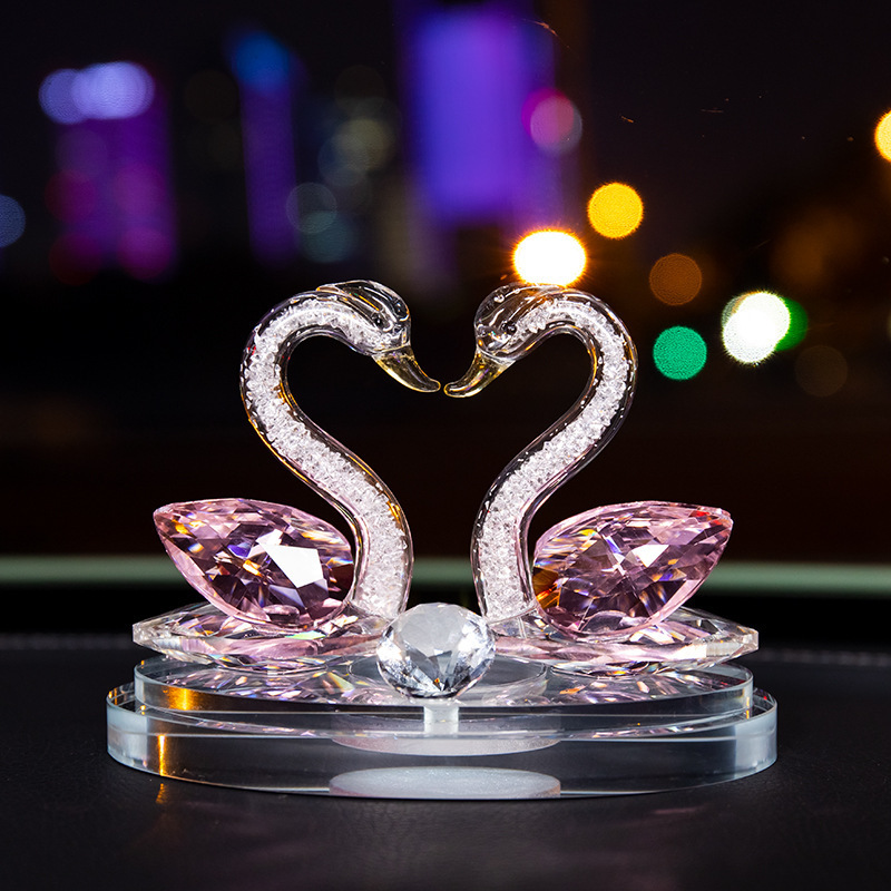 tyui汽车摆件水晶天鹅香水座车内饰品车上用品车载装饰品小车座式车饰