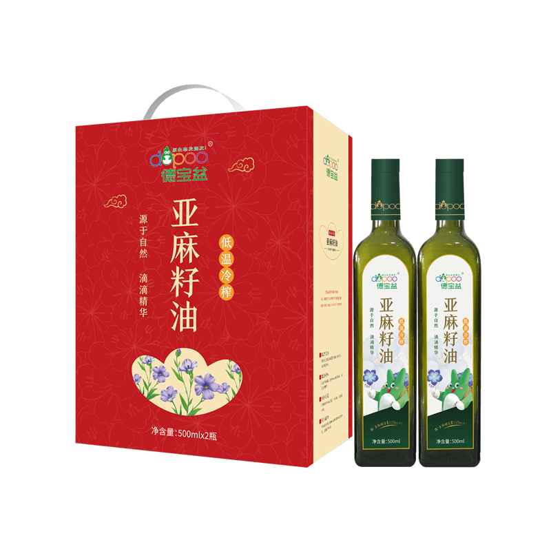 德宝盆亚麻籽油礼盒500ml*2