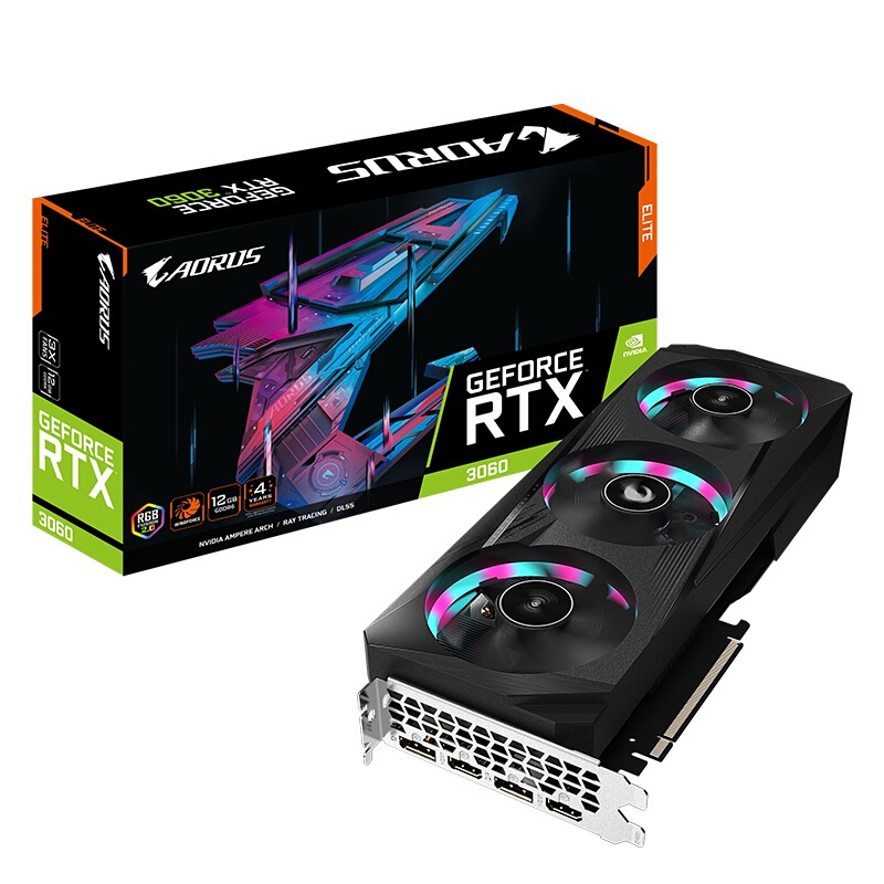 技嘉GV-N3060AORUS E 12GD显卡+华硕雷鹰750W金牌全模电源 套装