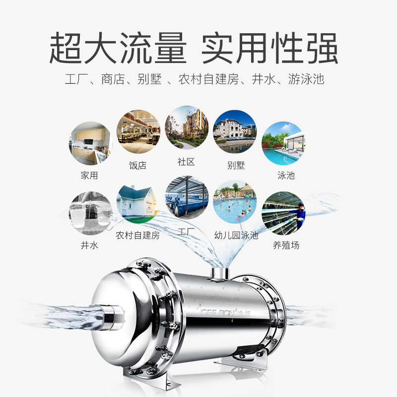 美国净邦 (GEE·BON)中央净水机家用商用全屋 5.5吨/H 型大流量不锈钢净水器别墅楼房自来水井水总管道过滤器