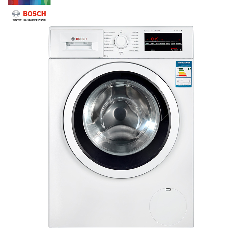 博世(BOSCH) XQG62-WLK242601W 6.2公斤 变频除菌 羽绒服洗涤程序 中途添衣 滚筒洗衣机(白色)