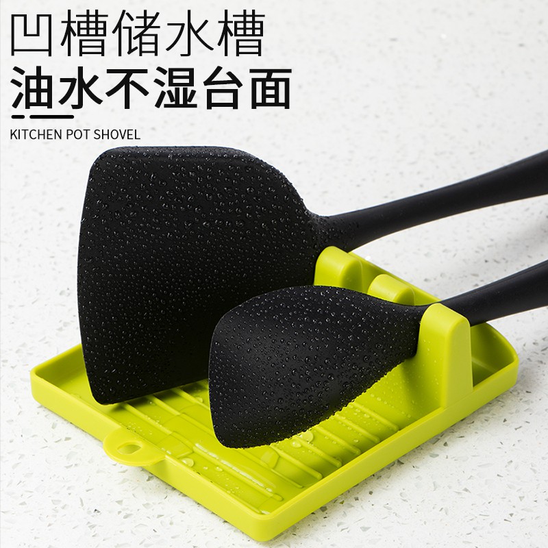 厨房锅铲架托汤勺筷子垫创意铲子收纳架多功能家用放锅盖置物架收纳层架 三维工匠高清大图