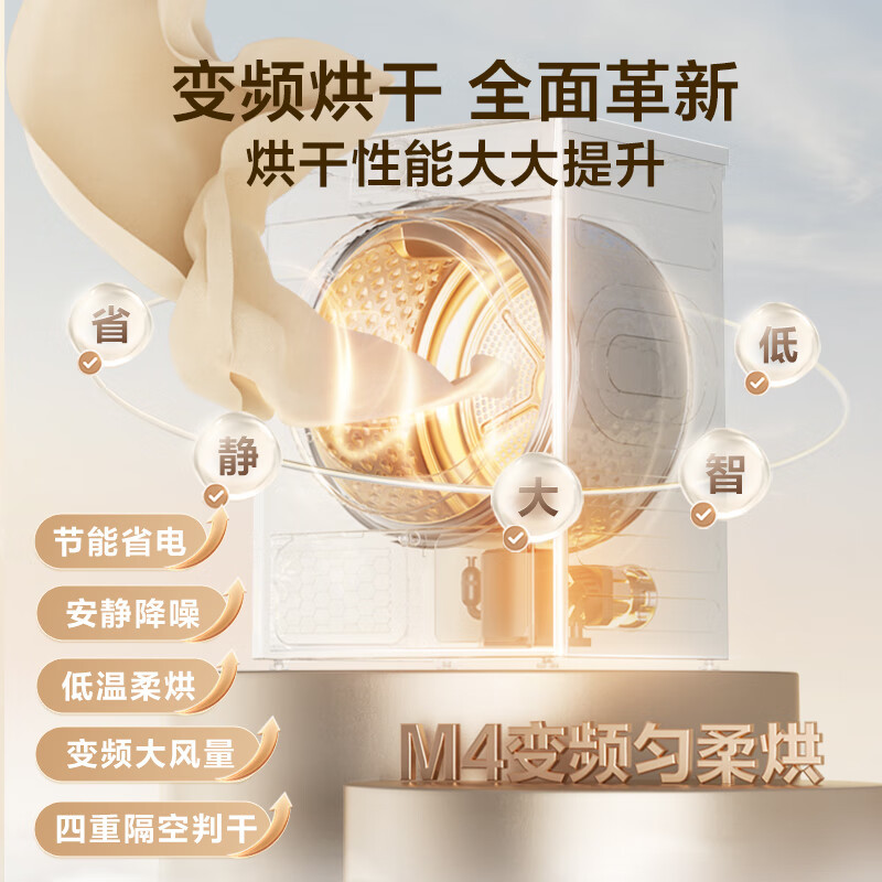 小天鹅(LittleSwan)10公斤热泵烘干机 变频电机 羊毛蓝标 蒸汽烘[小乌梅2.0高奢版]TH10VE60高清大图