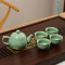 空山新雨 龙泉青瓷功夫茶具套装哥窑梅子青开片(一壶四杯)