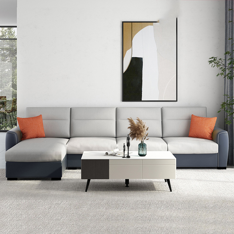 掌上明珠小户型沙发科技布沙发简约客厅组合成套家具转角带妃位mz