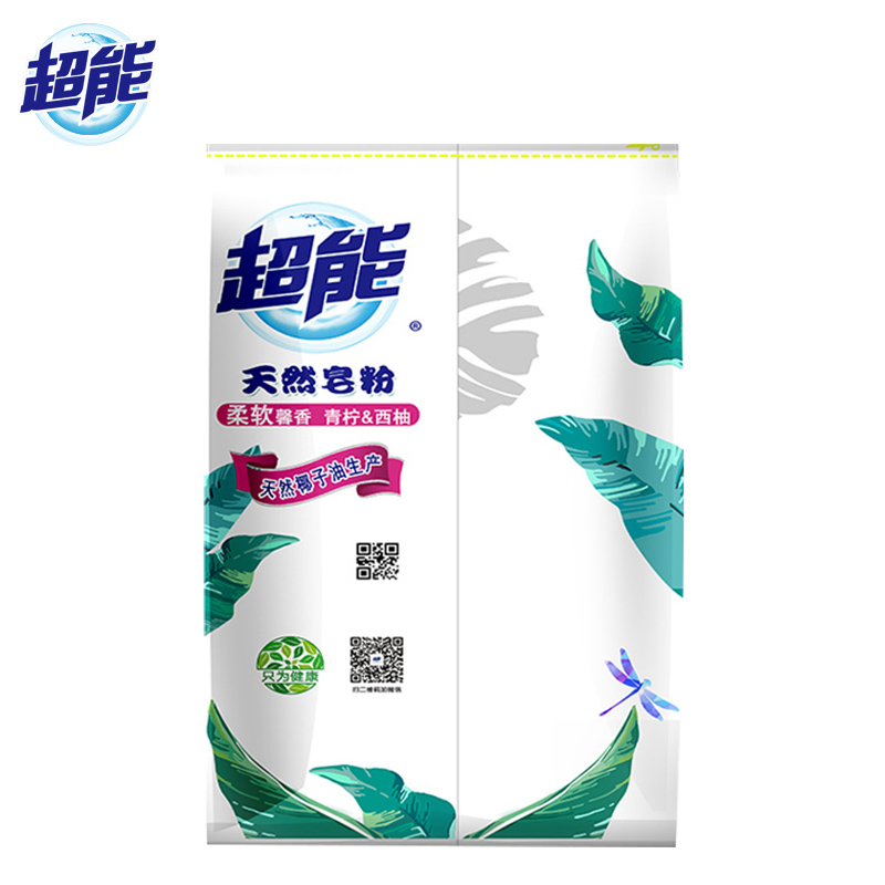 [苏宁自营]超能 柔软馨香 青柠西柚 680g 天然皂粉 洗衣粉(袋)