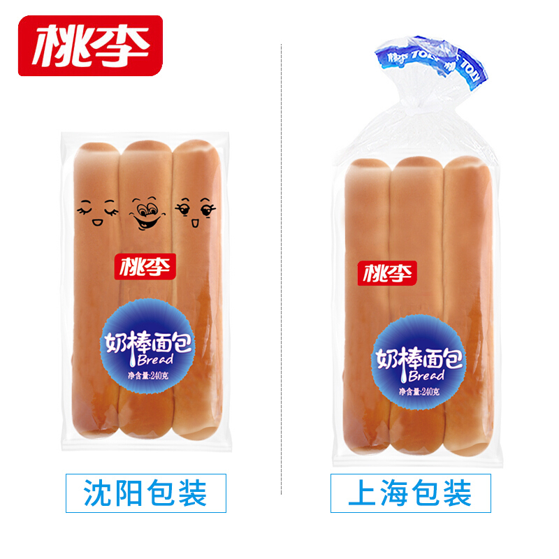 桃李奶棒面包240g
