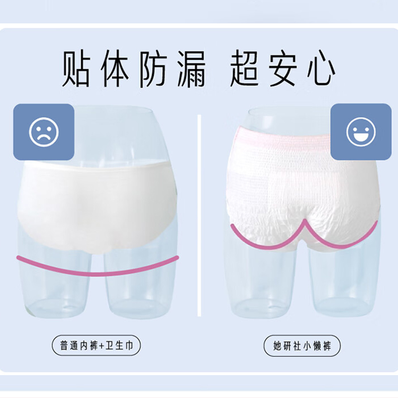 她研社(Herlab )春日小懒裤日用安心裤M-L码1条+替换芯4片裤型卫生巾高清大图