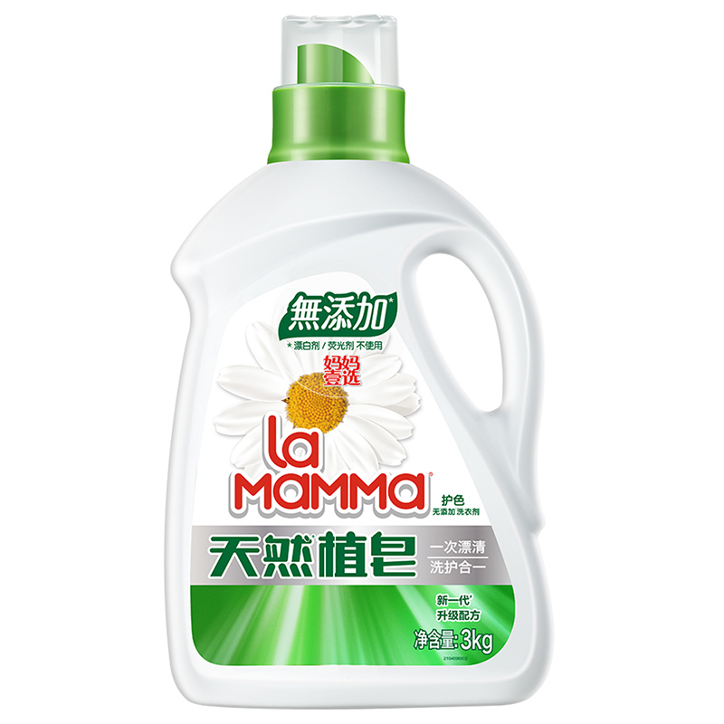 妈妈壹选洗衣液天然皂液3kg +皂液袋装500g*3*2组+香衣天然皂208g*2 威露士出品