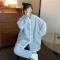 米色#维尼熊[加厚加绒] M [80-100斤] 睡衣女冬季加厚长毛绒开衫长袖睡衣套装休闲舒适ins家居服可外穿