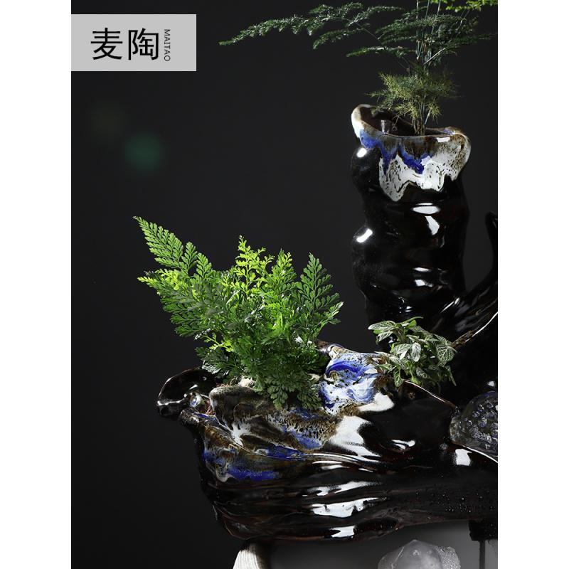 美帮汇创意流水器喷泉加湿器轮客厅办公室家居工艺摆件开业礼品高清大图