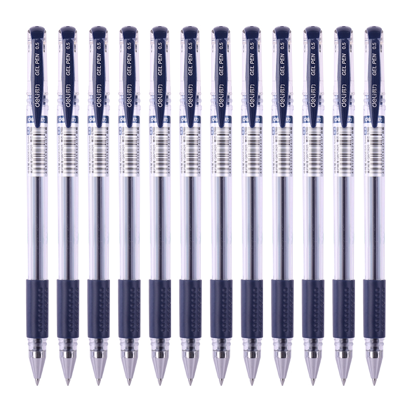 得力6600es中性笔0.5mm(蓝)(12支/盒)