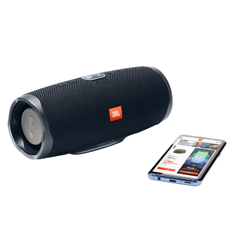 JBL CHARGE4 音乐冲击波四代 便携式蓝牙音箱+低音炮 户外迷你音箱 桌面音响 增强版赛道扬声器 黑色