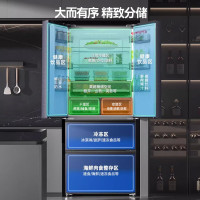 容声(Ronshen)526升双净双系统法式多门冰箱家用风无霜变频一级能效大容量嵌入式除菌BCD-526WD1MPA灰