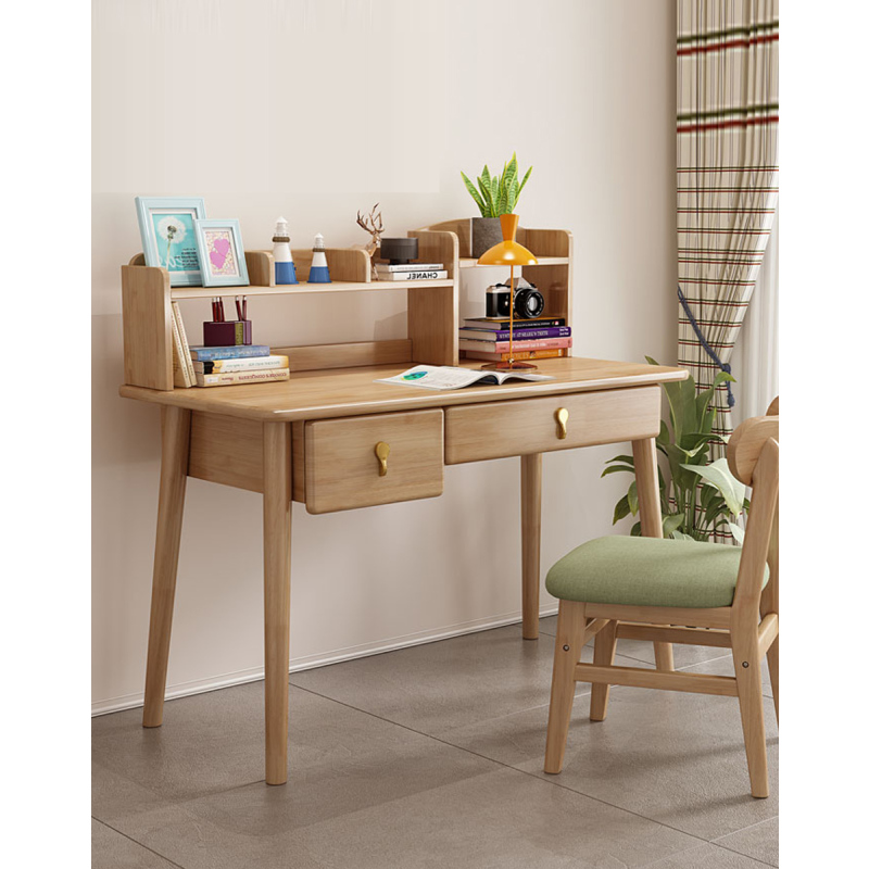 北欧实木书桌组合简约电脑台式桌椅家用中小学生学习桌写字台