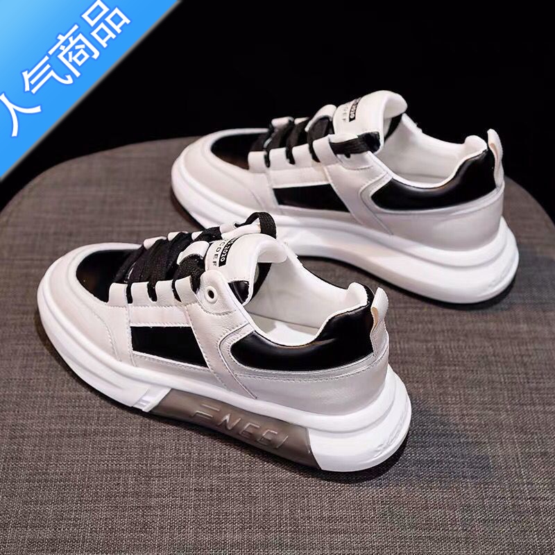 SUNTEK小白鞋女2023春秋季新款厚底百搭老爹鞋夏款运动休闲板鞋高清大图