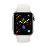 Apple Watch Series4 智能手表GPS+蜂窝网络款 44毫米银色铝金属表壳搭配白色运动型表带