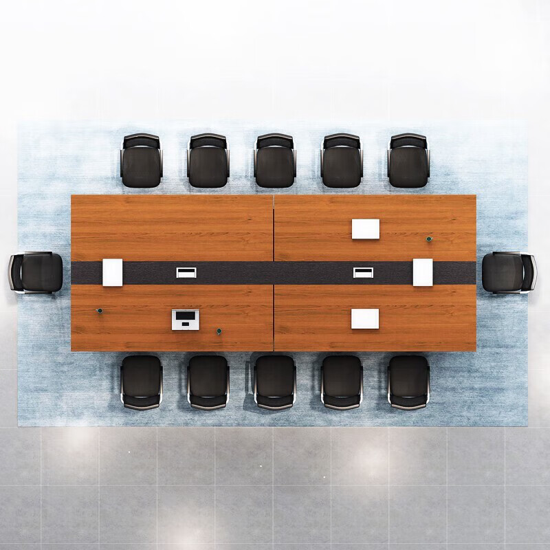 域赢会议桌长条桌职员洽谈桌培训桌办公桌4.5m高清大图