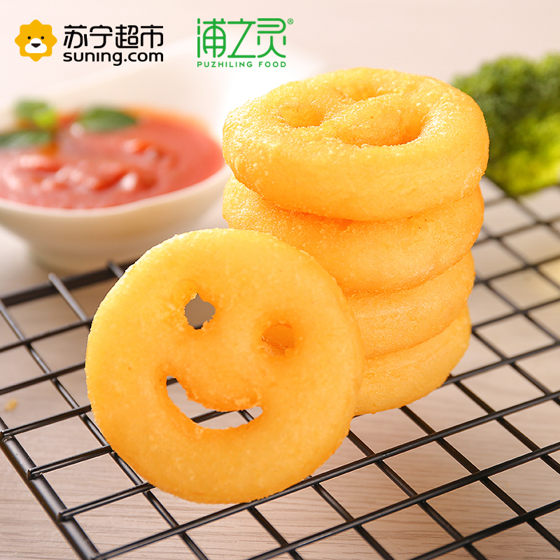 浦之灵 冷冻蔬菜 原味笑脸薯饼 1000g/袋 量贩装 儿童可爱薯饼