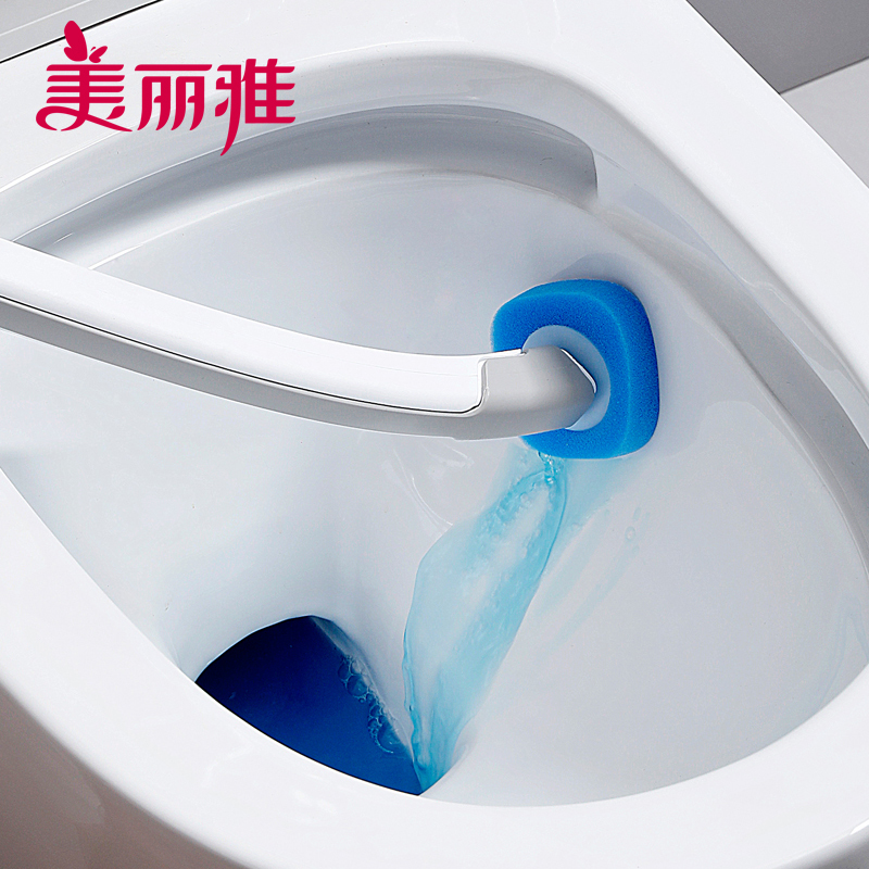 美丽雅 马桶刷替换头 卫生间浴室自带清洁剂马桶清洁可换式马桶刷替换装7块装