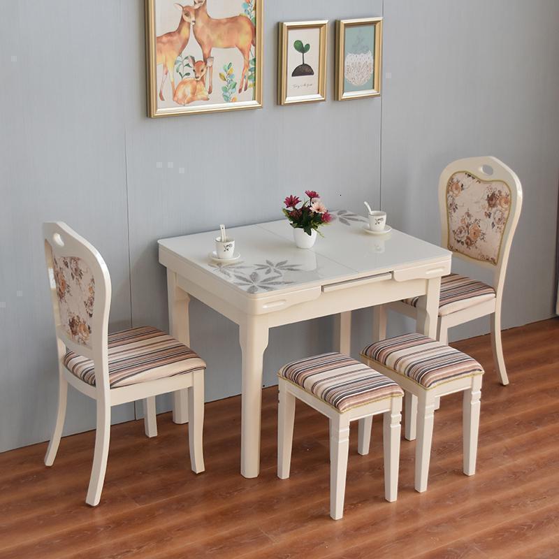 BONJEAN抽拉可伸缩餐桌椅组合现代简约小户型家用多功能折叠餐桌吃饭桌子高清大图